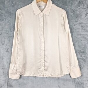 Reformation Top Womens Small Silk Button Up Minimalist Luxury Business Preppy